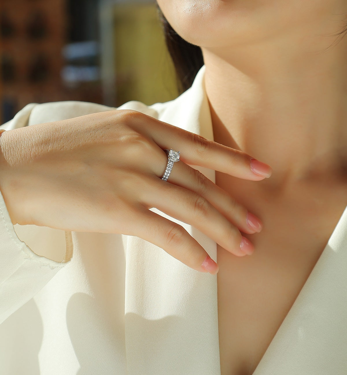 ZAYNORA | 925 Sterling Silver Round Moissanite Ring For Women