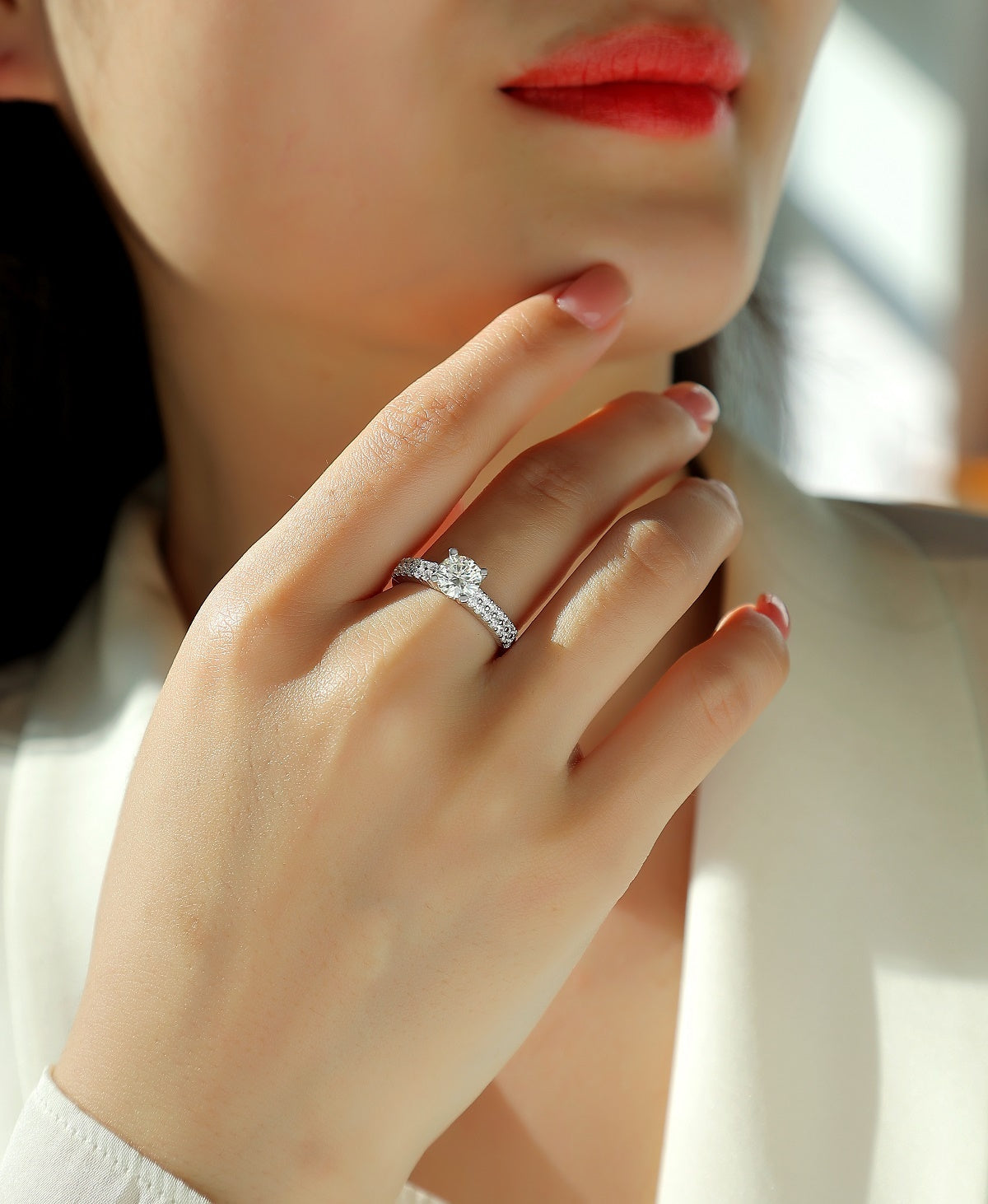 ZAYNORA | 925 Sterling Silver Round Moissanite Ring For Women