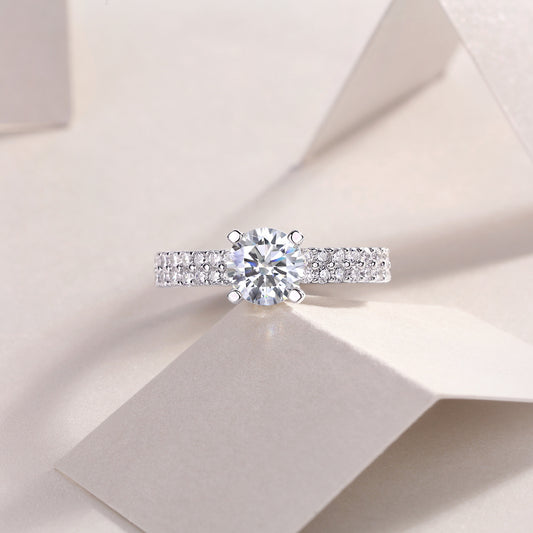 ZAYNORA | 925 Sterling Silver Round Moissanite Ring For Women