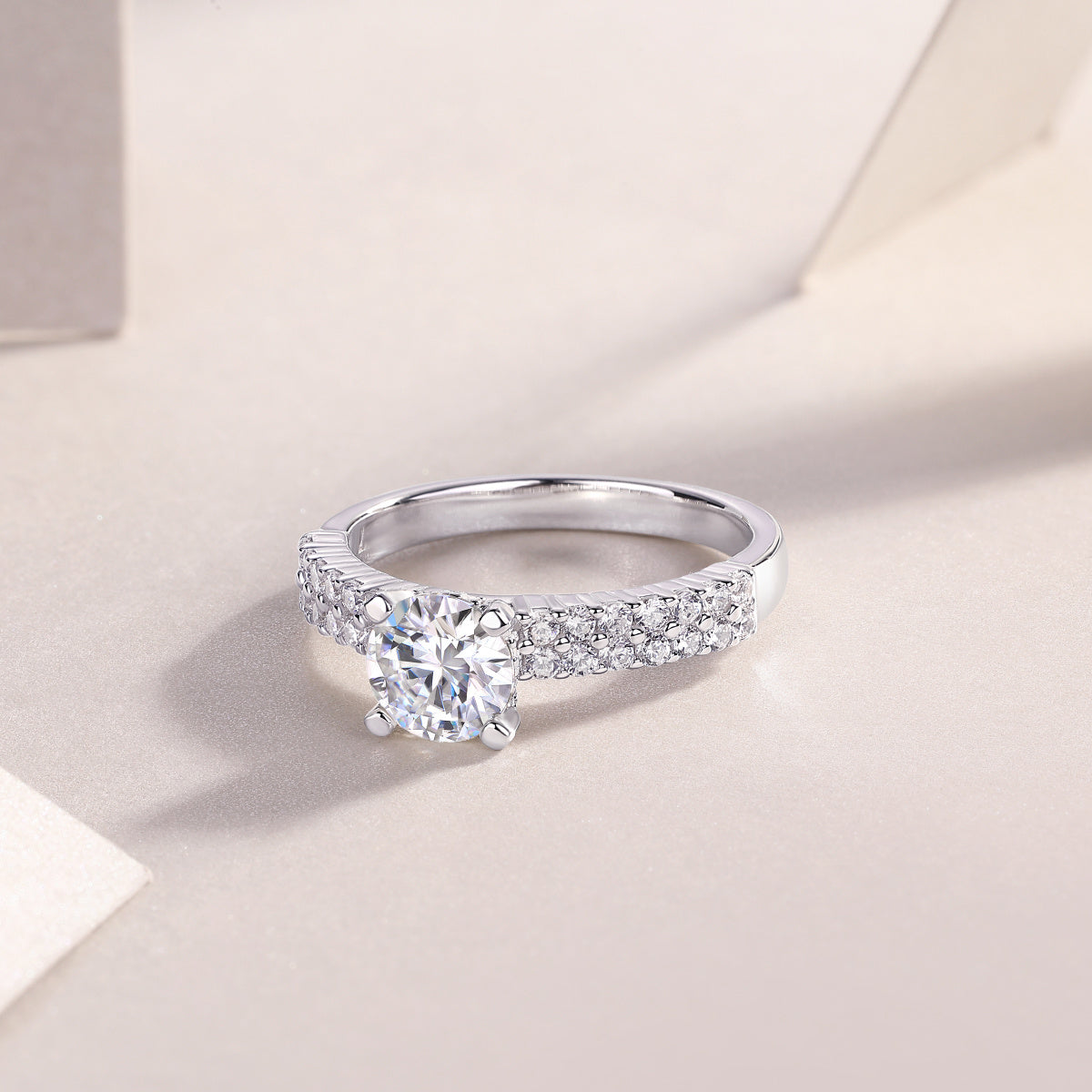 ZAYNORA | 925 Sterling Silver Round Moissanite Ring For Women